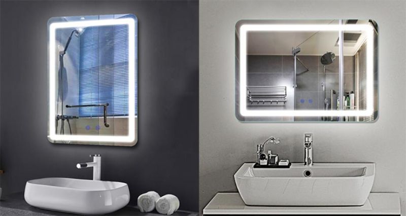 Custom Size Bathroom Illuminated Smart LED Wall Hang Mirror Factory