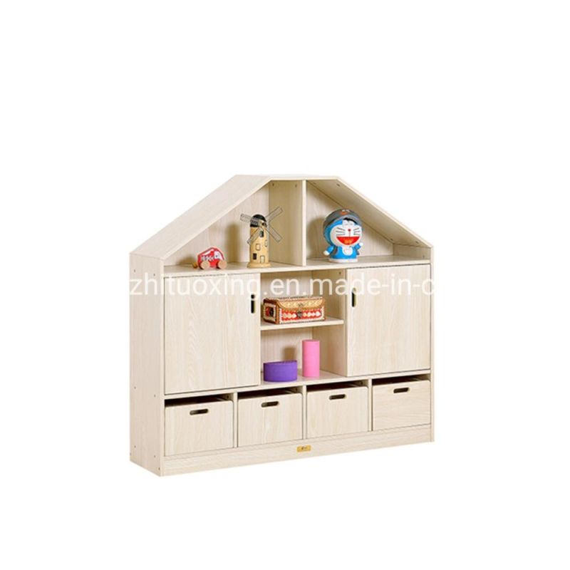 New Design Playroom Furniture Wooden Daycare Display Cabinet, Kids Room Cabinet Children Toy Storage Cabinet, Kindergarten and Preschool Furniture Cabinet