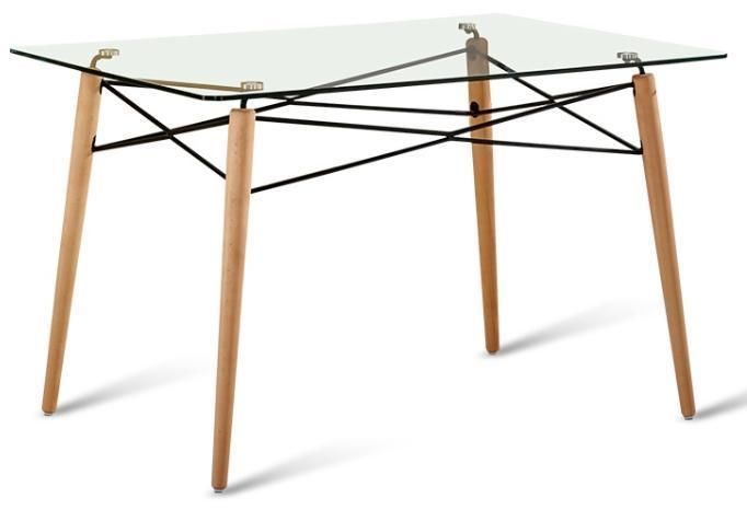 Modern Style Table Kitchen Dining Room Coffee Table with Wood Legs