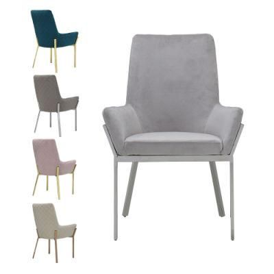 Modern Stainless Steel Fabric/PU Cover Dining Chair