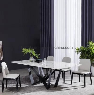 Modern Home Furniture Steel Frame Restaurant Marble Dining Table