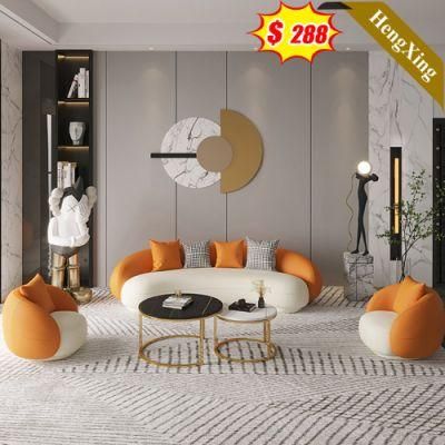 Modern Living Room Home Furniture Sofas Set Office Hotel Metal Legs Brown PU Leather Fabric 1/2/3 Seat Sofa