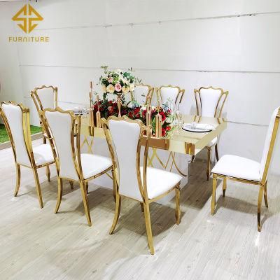 Wedding Furniture Discount Stackable Gold Stainless Steel Luxury Wedding Chair