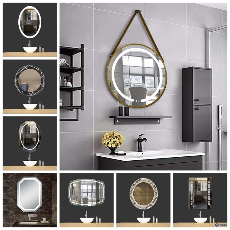 Framless Home Decor Wall Mounted Recessed LED Mirrored Bathroom Cabinet