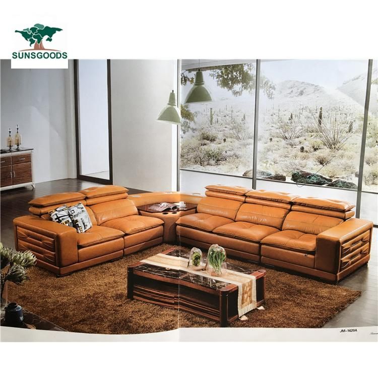 European Modern Home Sectional Function Bonded Leather Leisure Corner Sofa Furniture