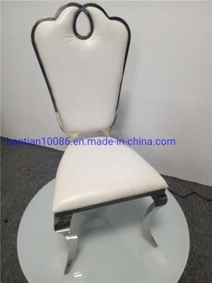 OEM Modern High Hole Cross Back PU Leather Living Room Chairs Stainless Steel Event Rental Sets