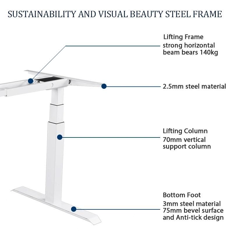 China Supplier Quick Assembly Dual Motor Adjustable Stand up Desk in High Efficiency