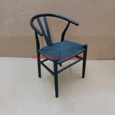 Wooden Wishbone Chair Hans Wegner Y Chair Solid Beech Wood Black