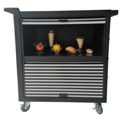 Hotel Food Service Trolley with PP Plastic Kitchen Plate Collector Cleaning Service Cart Chariot De Nettoyage