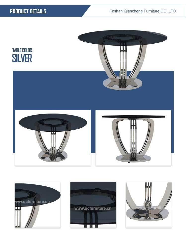 Glass Modern Set Mirror Round Dining Table