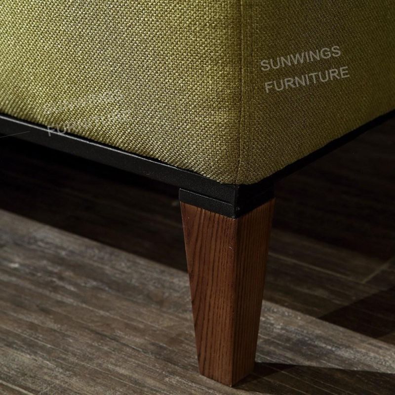 Fashion Living Room Furniture Nordic High Grade Fabric Sofa 3 Seater in Wood Leg
