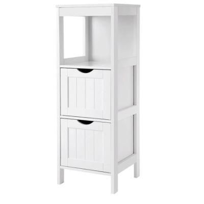 Wooden 1 Open Compartment 2 Drawers Corner Bedside Table