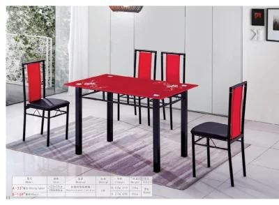 Modern Simple Design Metal Dining Room Furniture 4 Seat Dining Table Set