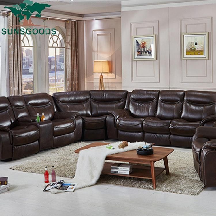 European Modern Home Sectional Function Bonded Leather Leisure Corner Sofa Furniture