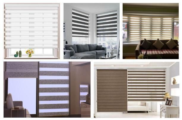 Manual Colored Sunscreen Windows Roller Blind Zebra Bind