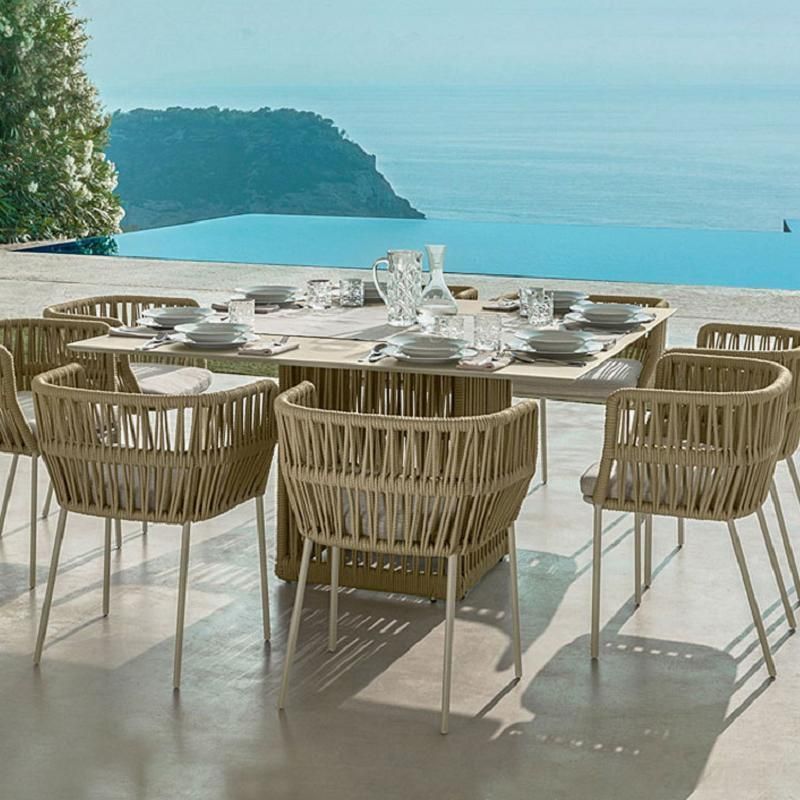 Modern Outdoor Dining Table Set European Style Patio Furniture