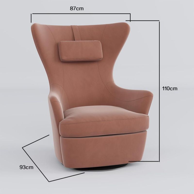 Italian Design Leisure Style Home Furniture Modern Single Sofa Chair with Round Metal Legs