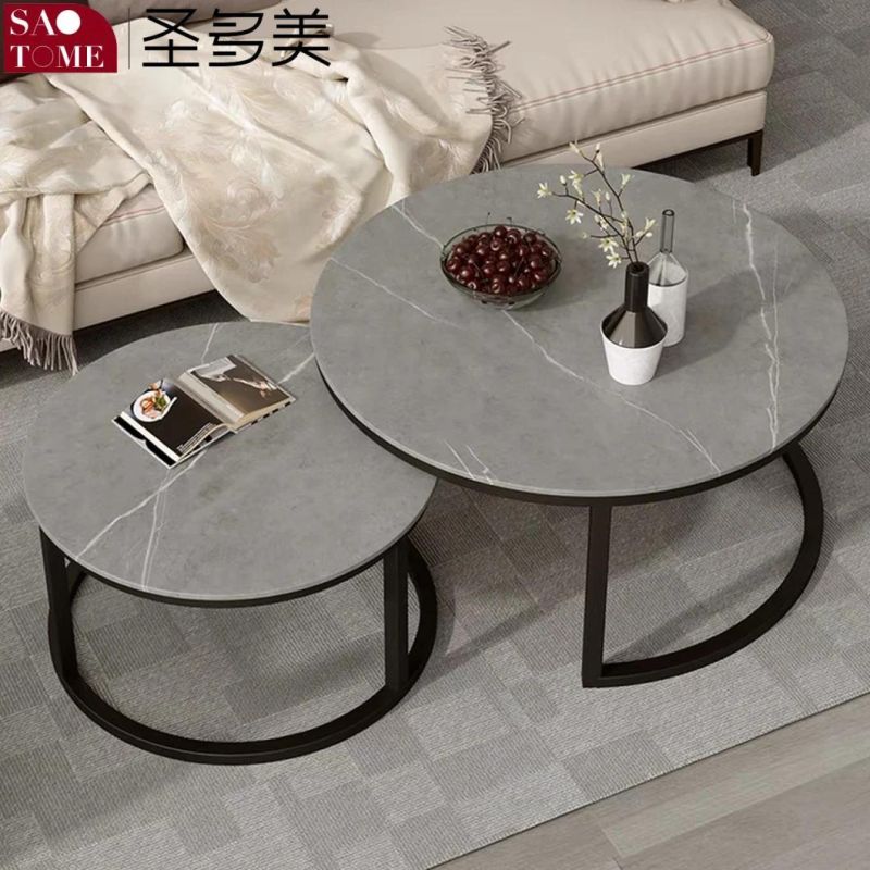 Modern Hot Sale Living Room Furniture Stainless Steel Frame Slate/Marble Coffee Table