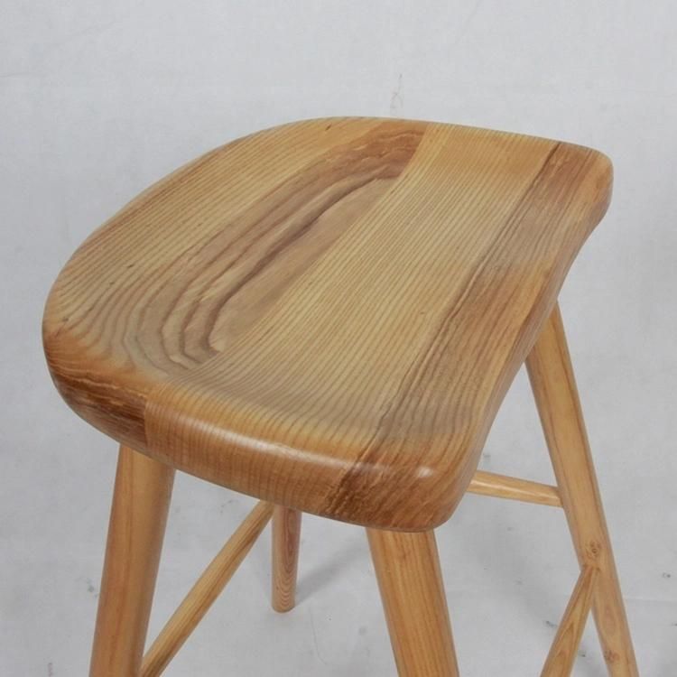 Modern High Bar Counter Stool Solid Wood Dining Chair