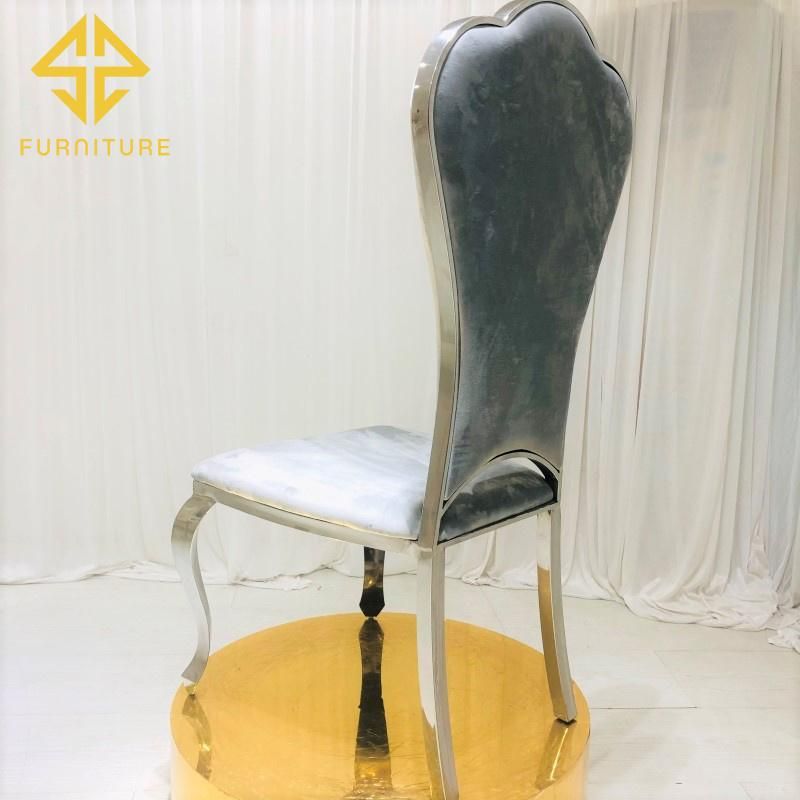 Luxury Velvet Cushion Silver Stainless Steel Dining Chair Hotel Furniture Wedding Chair