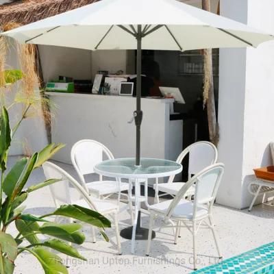 Modern Stackable Garden Furniture White Rattan Chairs (SP-OC359-1)