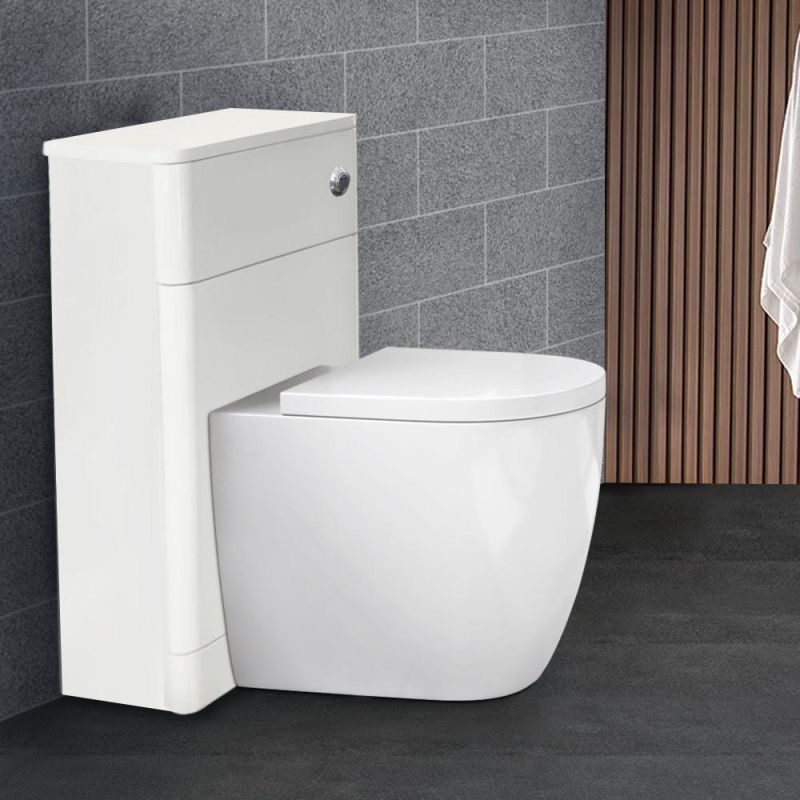 Bathroom Basin Vanity Unit Storage Tall Furniture Toilet Wc Cabinet Gloss White