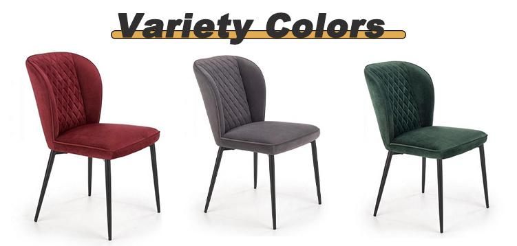 Modern Home Restaurant Cafe Furniture Velvet Fabric Dining Chair for Living Room