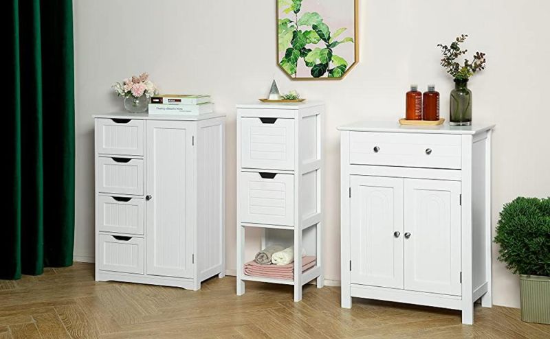 Modern Minimalist White Wooden Bathroom Kitchen Bedroom Storage Cabinet 0243