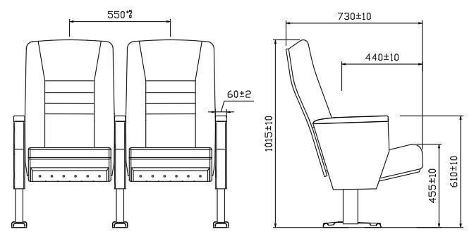 Modern Style Wooden Church Stadium Movie Training Auditorium Theater Chair