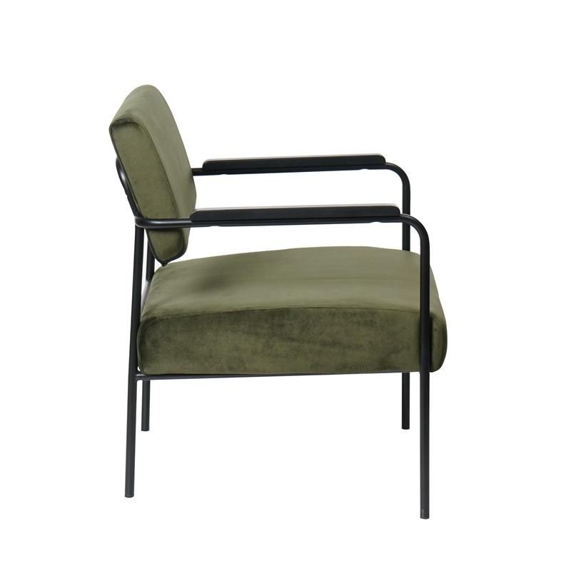 Luxury Leisure Modern Metal Frame Living Room Accentin Reception Chairs Velvet Fabric Lounge Chair