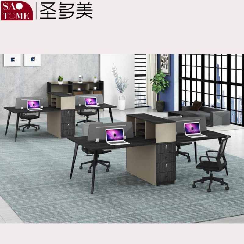 Modern Luxury Foshan Office Wooden Table Ordinary Desk Office Furniture Four People