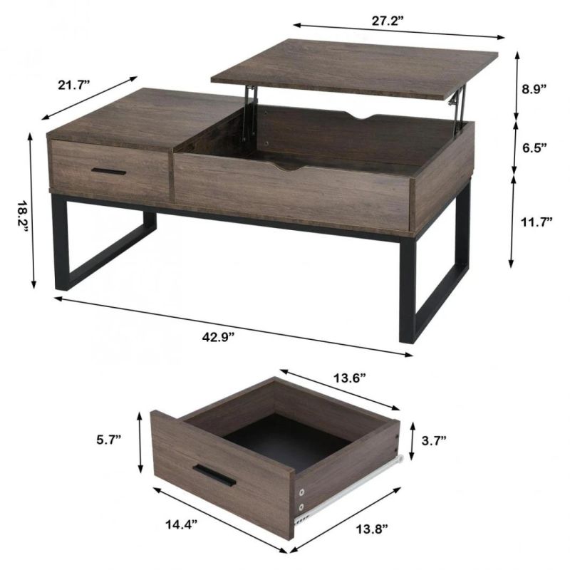 Top Lift Coffee Table MID-Century Coffee Table for Living Room/Bedroom