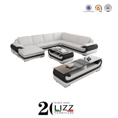 Modern European Italy Genuine Leather Living Room Home Leisure Sofa Furniture