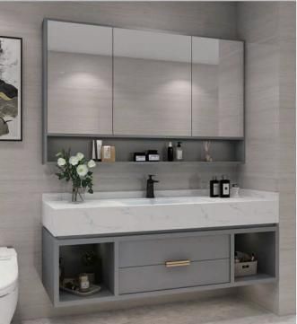 Designer Intelligent Rock Plate One Basin Bathroom Cabinet Wall Mounted Bathroom Vanity