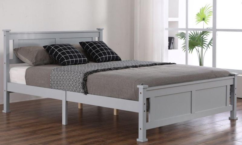 Double King Size Bed Solid Wood Bedroom Furniture with Headboard