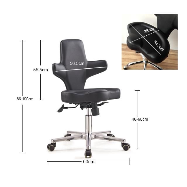 New Modern Leather Office Saddle Stool Office Chair with Backrest