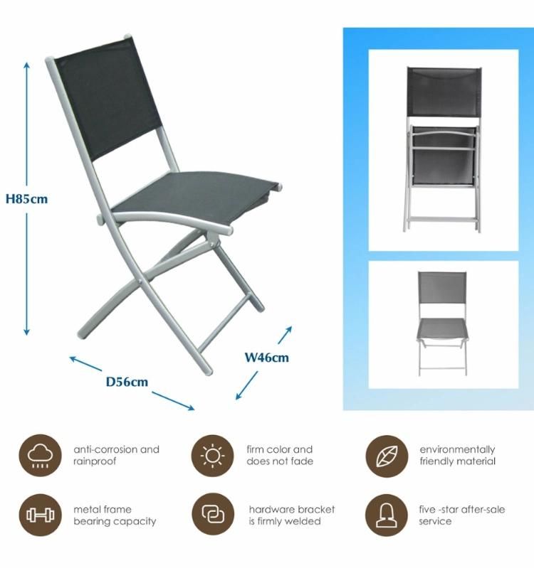 Modern Design Teslin Fabric Steel Powder Coating Frame Folding Stable Outdoor Beach Garden Chairs Armless