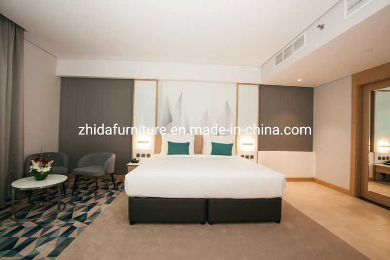 Zhida Modern Hotel King Size Master Room Furniture Hotel Bedroom Furniture Set MDF Bed Headboared for Apartment