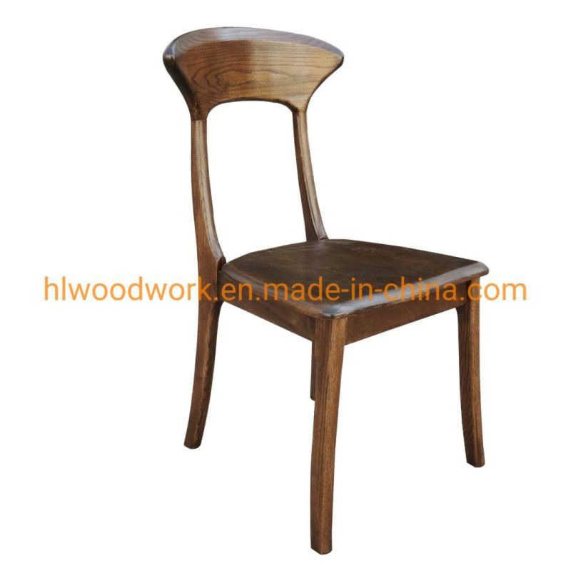 Antique Wooden Dining Chair Home Hotel Resteraunt Chair Axe Back Chair Ash Wood Walnut Color Solod Wood Chair Wholesale Modern Design Cheap Hot Sale