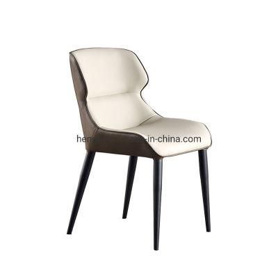 Wholesale Market Restaurant Furniture Leather Cushion Steel Base Dining Chairs