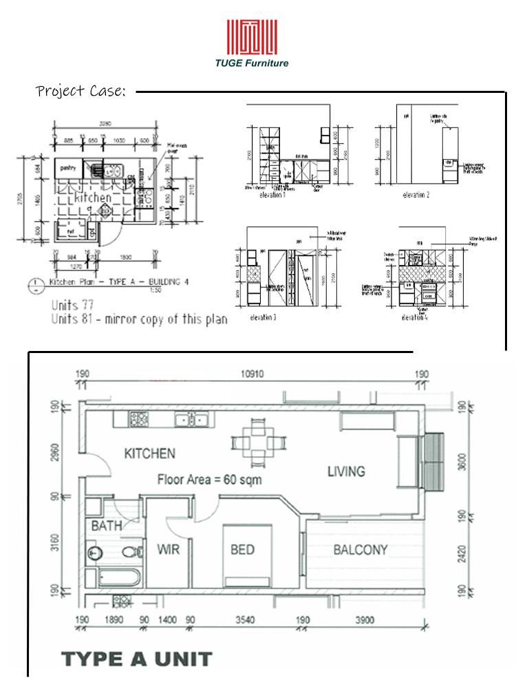 China Factory Supply Modern Modular MDF Kitchen Cabinet