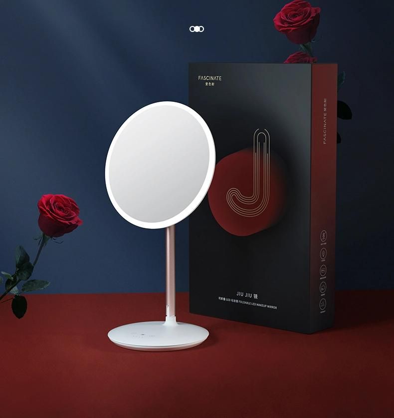 New Item Jiujiu Mirror Round Makeup LED Light Mirror