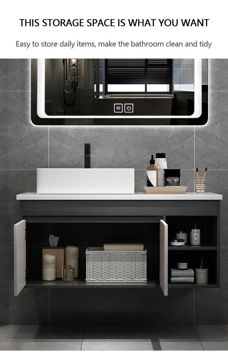 Modern Designer LED Mirror Wall Hanging Wooden Vanity Bathroom Cabinets for Sale