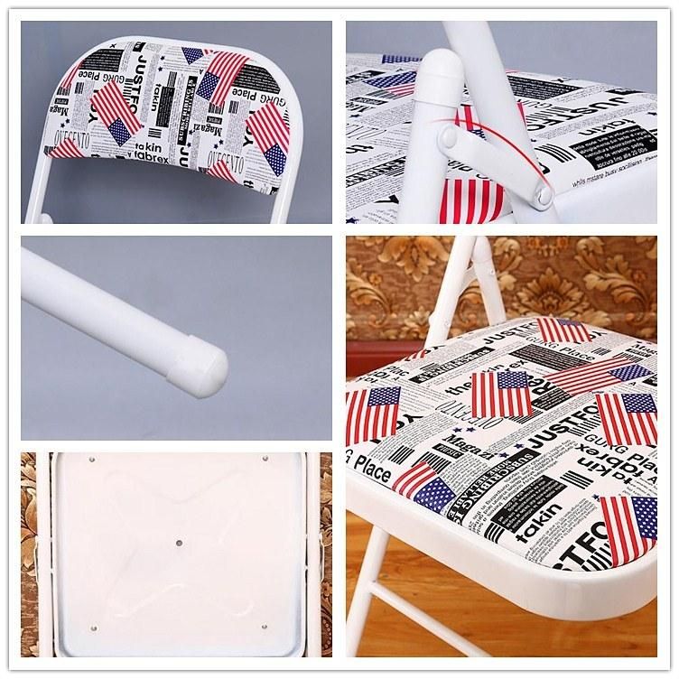 Hot Selling Metal Frame Multi-Color Wedding Party Folding Chair with PU Cushion