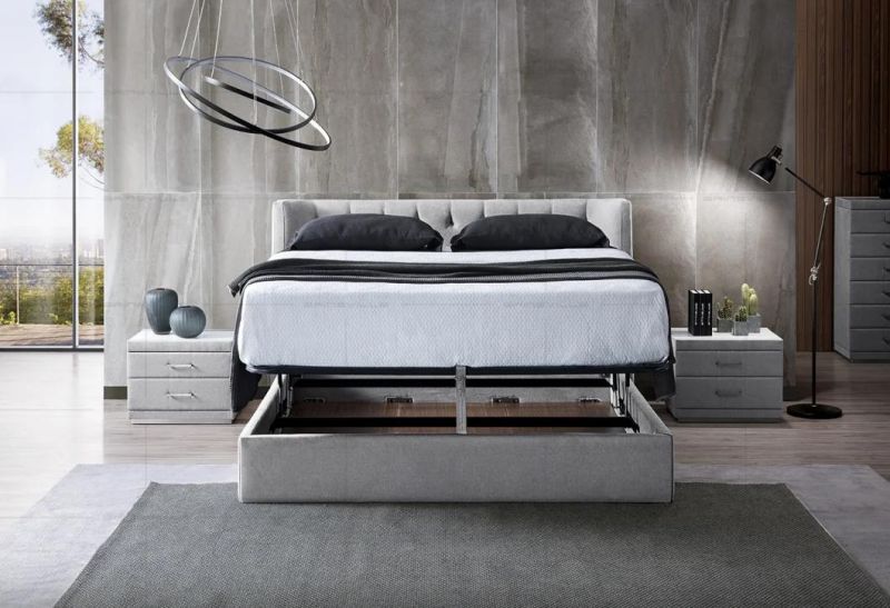 Cutomized Luxury Modern Bedroom Furniture Beds with Elegence Headboard Gc1726