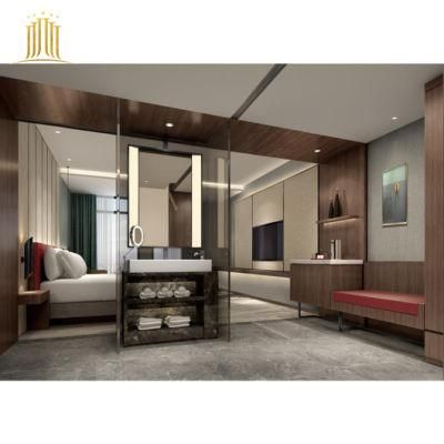 High End Custom Dark Color Classic Rosewood Hotel Room Furniture Set Solid Wood Hotel Bedroom Furniture