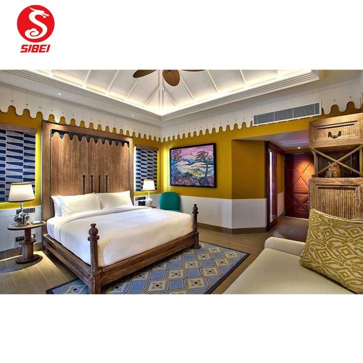 Custom Modern Design Plywood Cover with Wood Veneer Hotel Bedroom Furniture