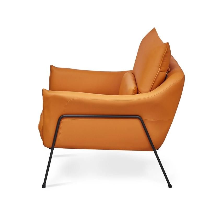 Modern Single Sofa Chair Silla Nordica Chaise Scandinave Orange White Accent Leisure Chairs for Living Room Furniture Modern