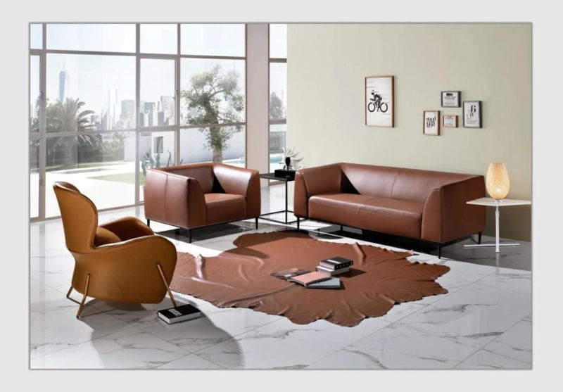 Zode Modern Home/Living Room/Office Furniture Genuine Leather Sectional Sofa L Shaped Set 7 Seater Couch Sofa