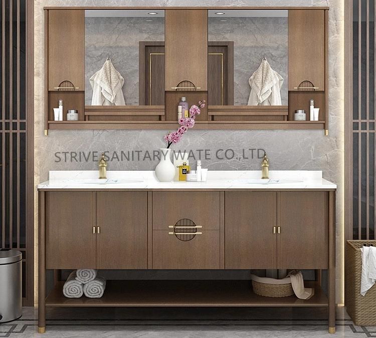 Modern Home Furniture Customization Modular Bathroom Vanity with LED Mirror Cabinets